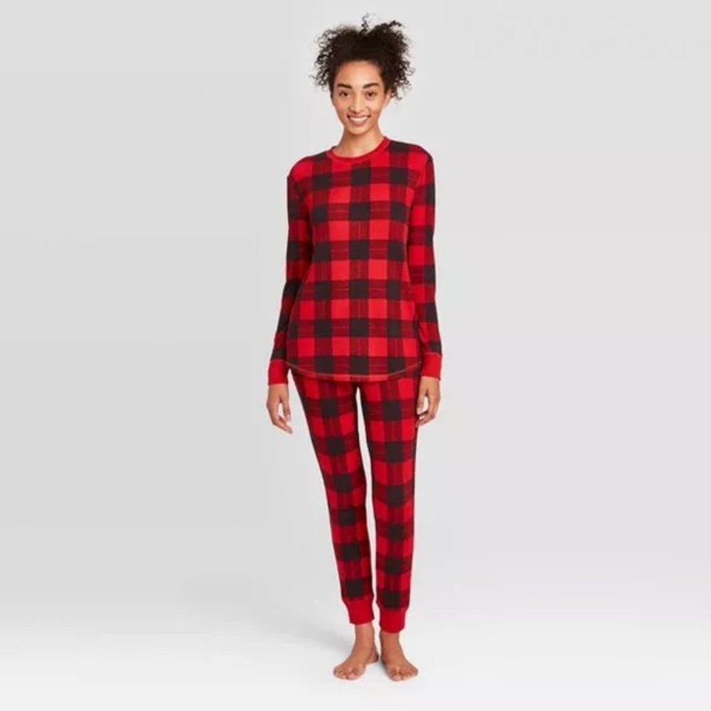 NWOT Buffalo Plaid Thermal Pajama Set